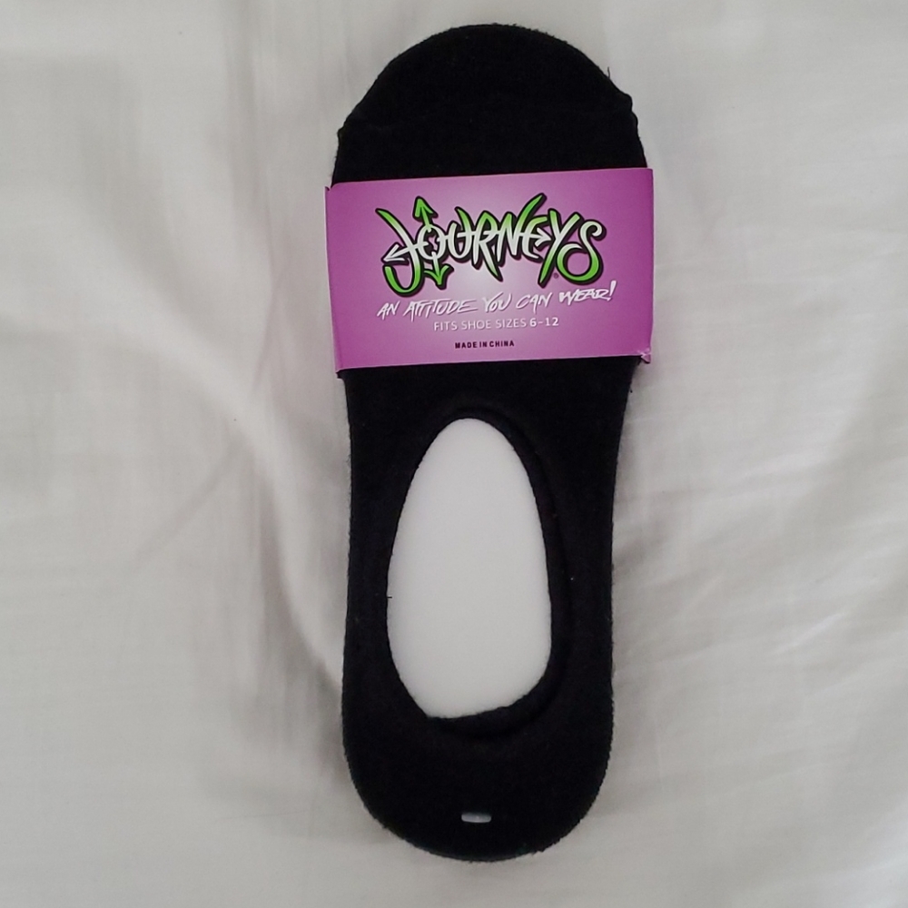 Journey's Black No Show Socks size 6-12